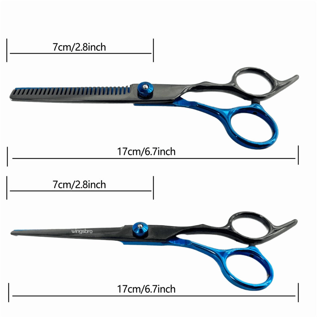 wingsbro 6.7 inches Hair Cutting Scissors kit, Professional Hairdrssing Tools for Salon Barber and Homeuse - Image 2