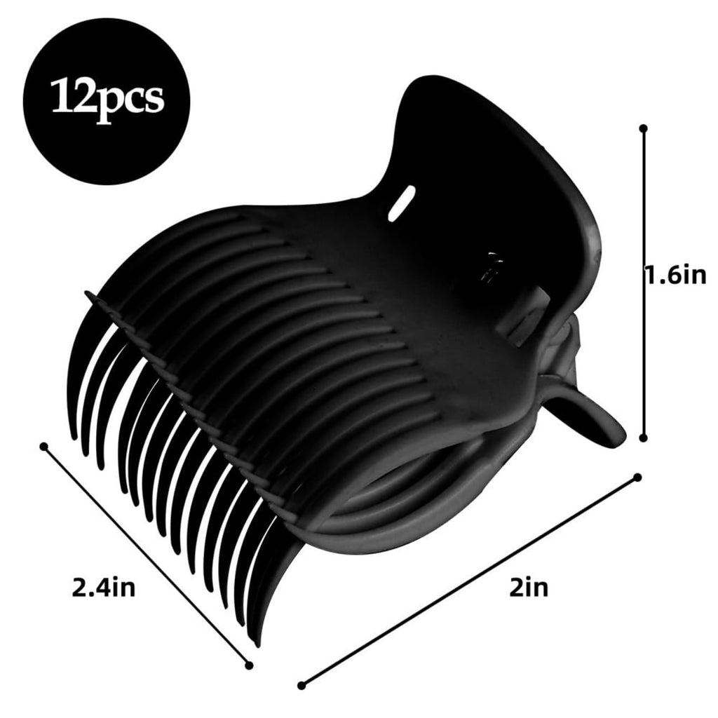 2.4x2x1.6In Replacement Hair Section Styling Clips for Home,Black Plastic Hair Section Fixing Clamps for Effortless C... - Image 2