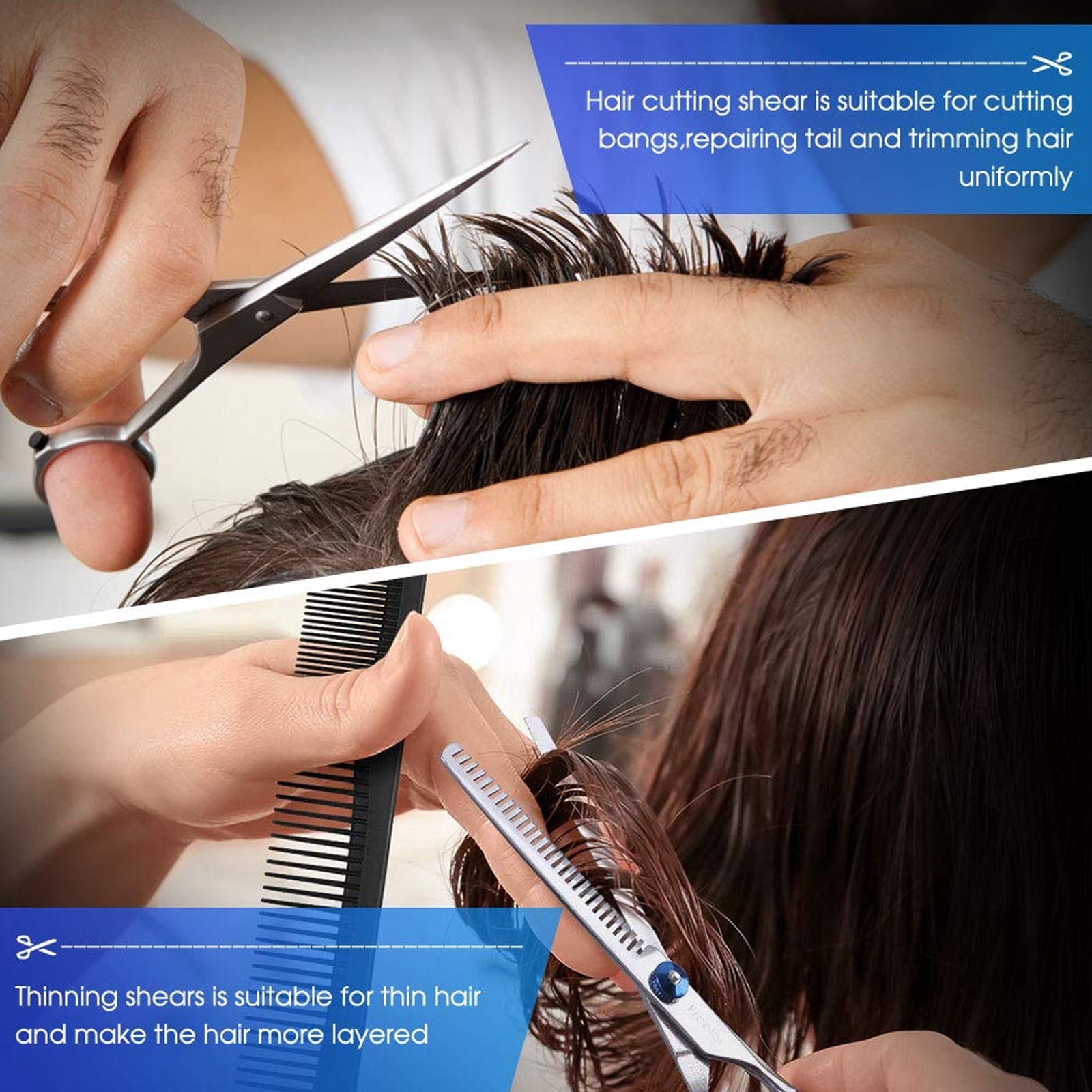 Set 6.5 Inch - Thinning Scissor & Shears , Texturizing and Precision Scissor for Salon & Home Use - Image 4