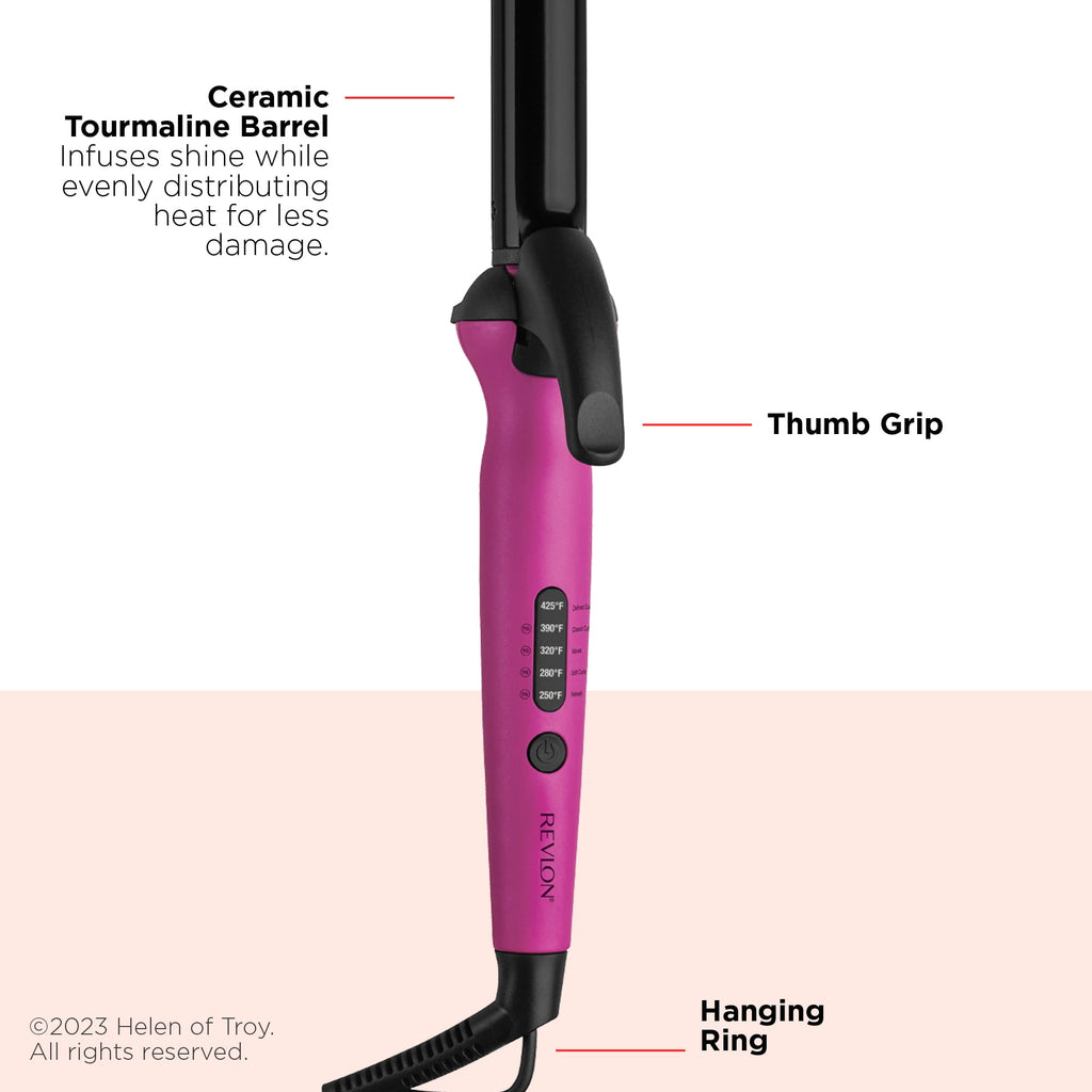 Revlon Easy Heat 1" Precision Curling Iron, Pink - Image 5