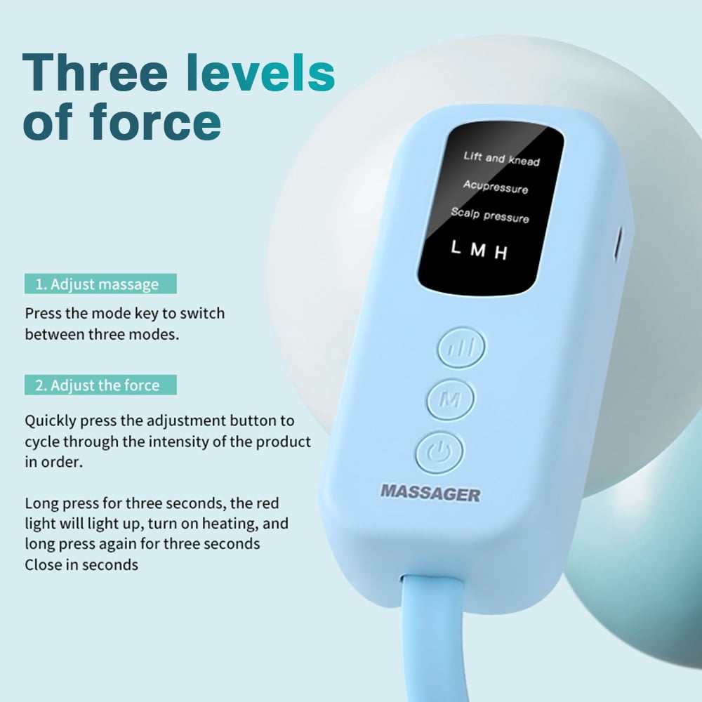 Electric Head Massager, Rechargeable Hand Scalp Massager Airbag for Head, Airbag Kneading, Constant Temperature Hot Compress for Head, Relax - Image 4