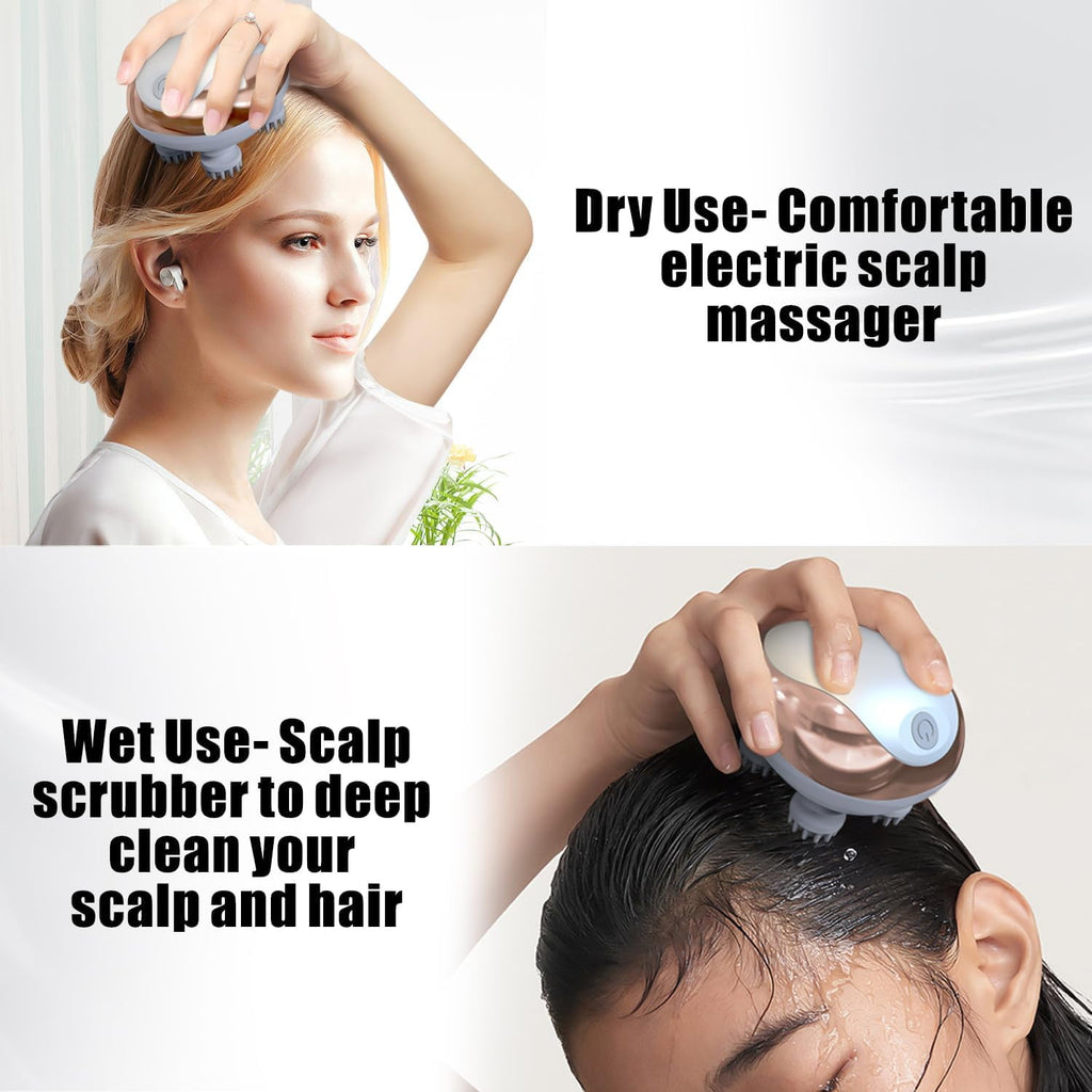 Electric Scalp Massager, Head Massager for Hair Growth and Stress Relax, Handheld Portable Scalp Brush and Scrubber, ... - Image 3