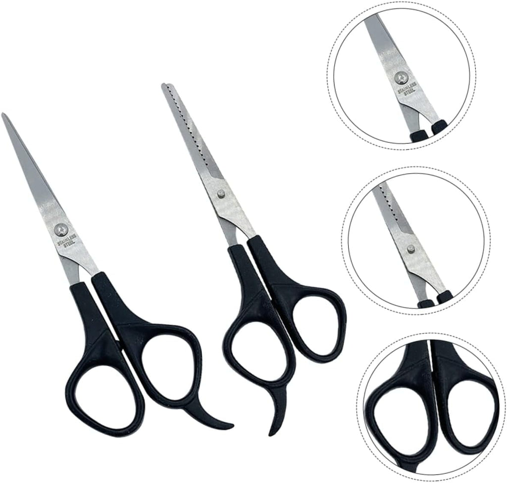 2 Pcs Sharp Hair Cutting Scissors, Stainless Steel Body and Abs Handle Multifunctional Thinning Shears for Hair Cutti... - Image 2