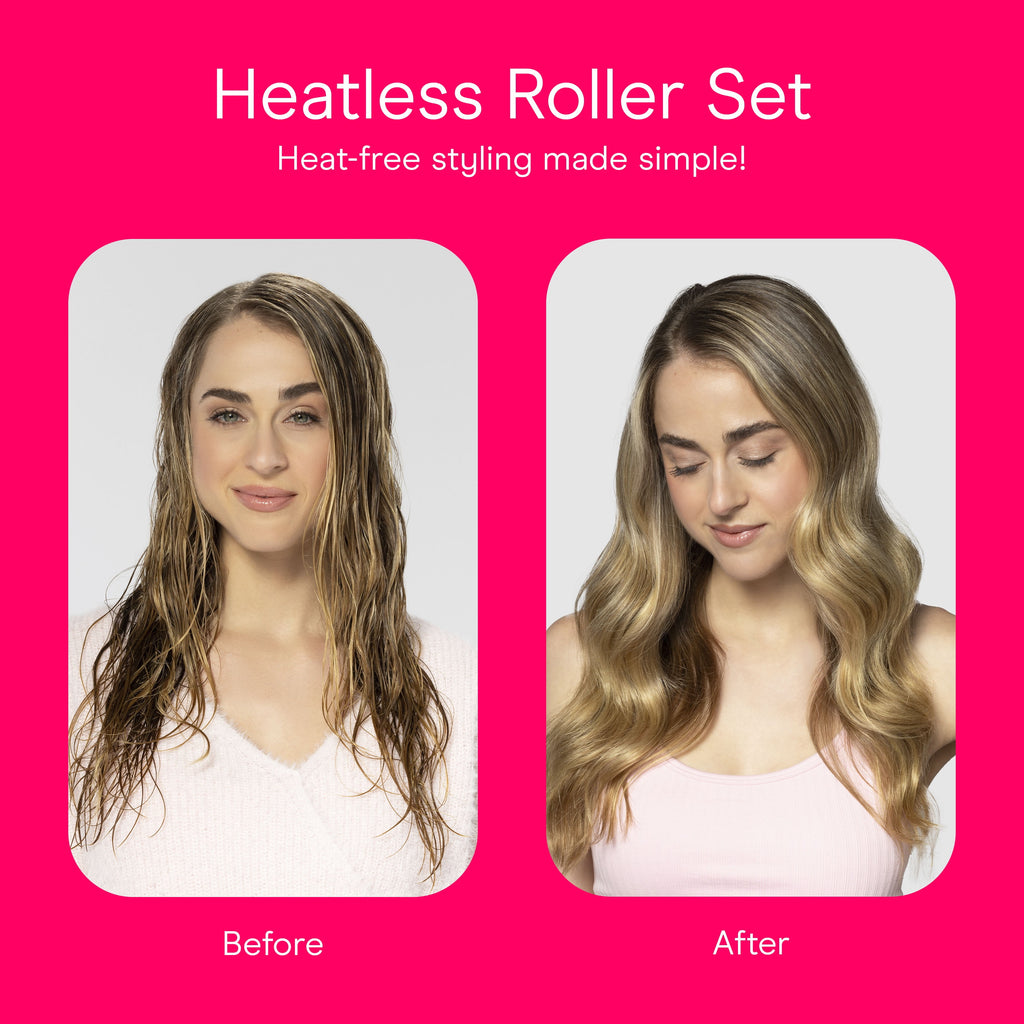 Conair Heatless Satin Roller Set with Clips and Hair Ties for Overnight Curls - Image 5