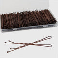 2.75" Large Bobby Pins Brown Extra Long Bobby Pins for Thick Hair Waved Hair Pin for Styling with Box