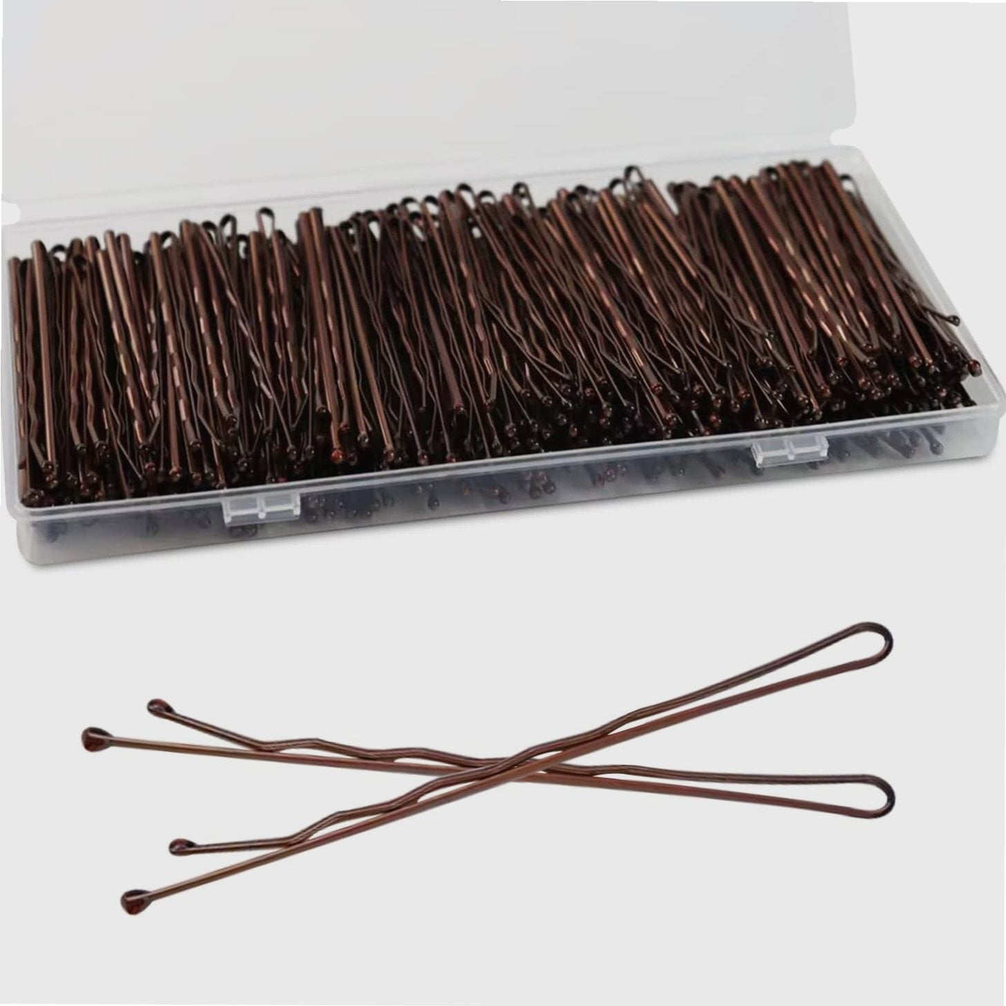 2.75" Large Bobby Pins Brown Extra Long Bobby Pins for Thick Hair Waved Hair Pin for Styling with Box