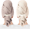 2 Large Microfiber Hair Towels for Women, Super Absorbent & Quick Dry Hair Towel Wrap for Curly Hair Long & Short Hai...