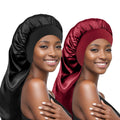2 Pieces Silk Bonnet for Sleeping Women Braid Bonnet for Long Hair with Tie Band Satin Bonnet for Braids Hair Sleeping Cap for Women