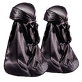 2 Durag Pack for Men Women Waves, Premium Satin Deluxe Du-rag