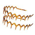 2 Set of Zig Zag Headbands for Women Men, Plastic Sharks Tooth Hair Comb Headband (2 Spray Amber color), Hair Accessories for Women & Men Wa