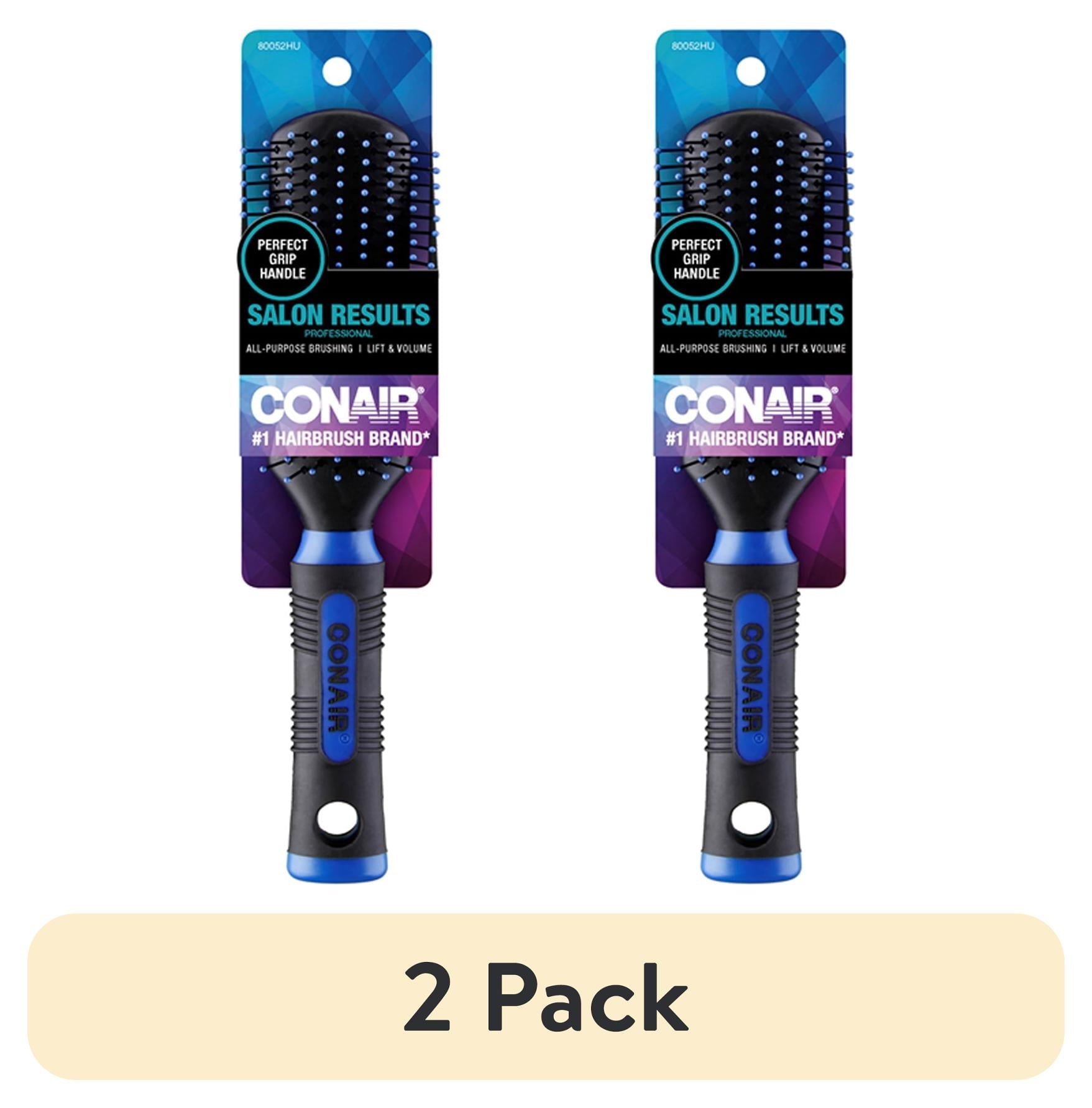 (2 pack) Conair Grip & Shape Nylon Bristle All-Purpose Hair Brush, Colors Vary