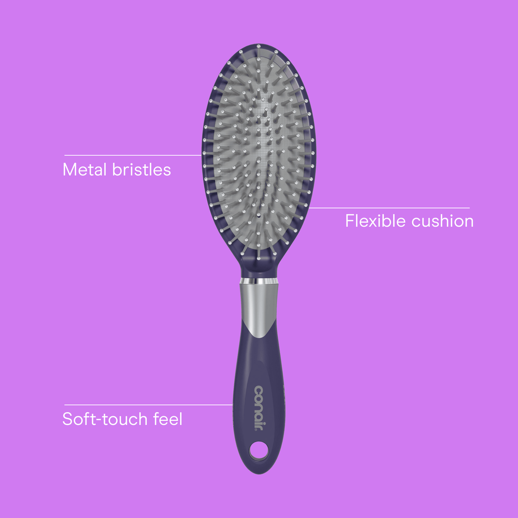 Finish Metal Bristle Cushion Hair Brush, All Hair Types, 1 Count - Image 2