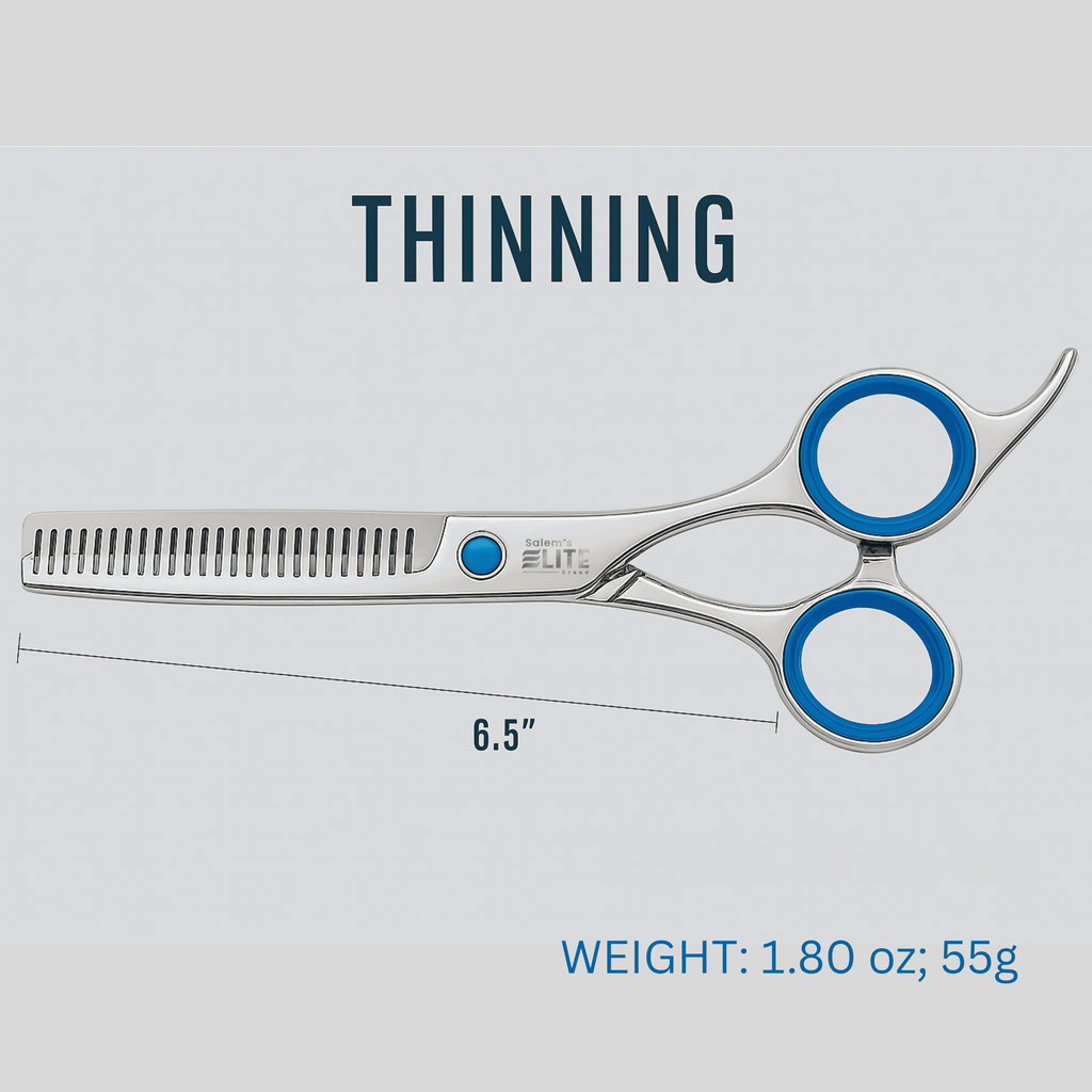 Salems Elite Professional Hair Cutting Scissors and Thinning Shears Set  6.5 Stainless Steel Barber Haircut Kit for Men, Women, and Kids  Sh - Image 2