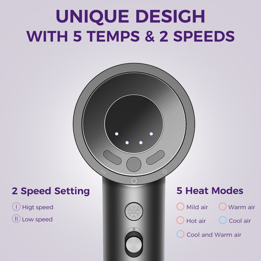 High Speed Professional Ionic Blow with Magnetic Nozzle, Gray - Image 5