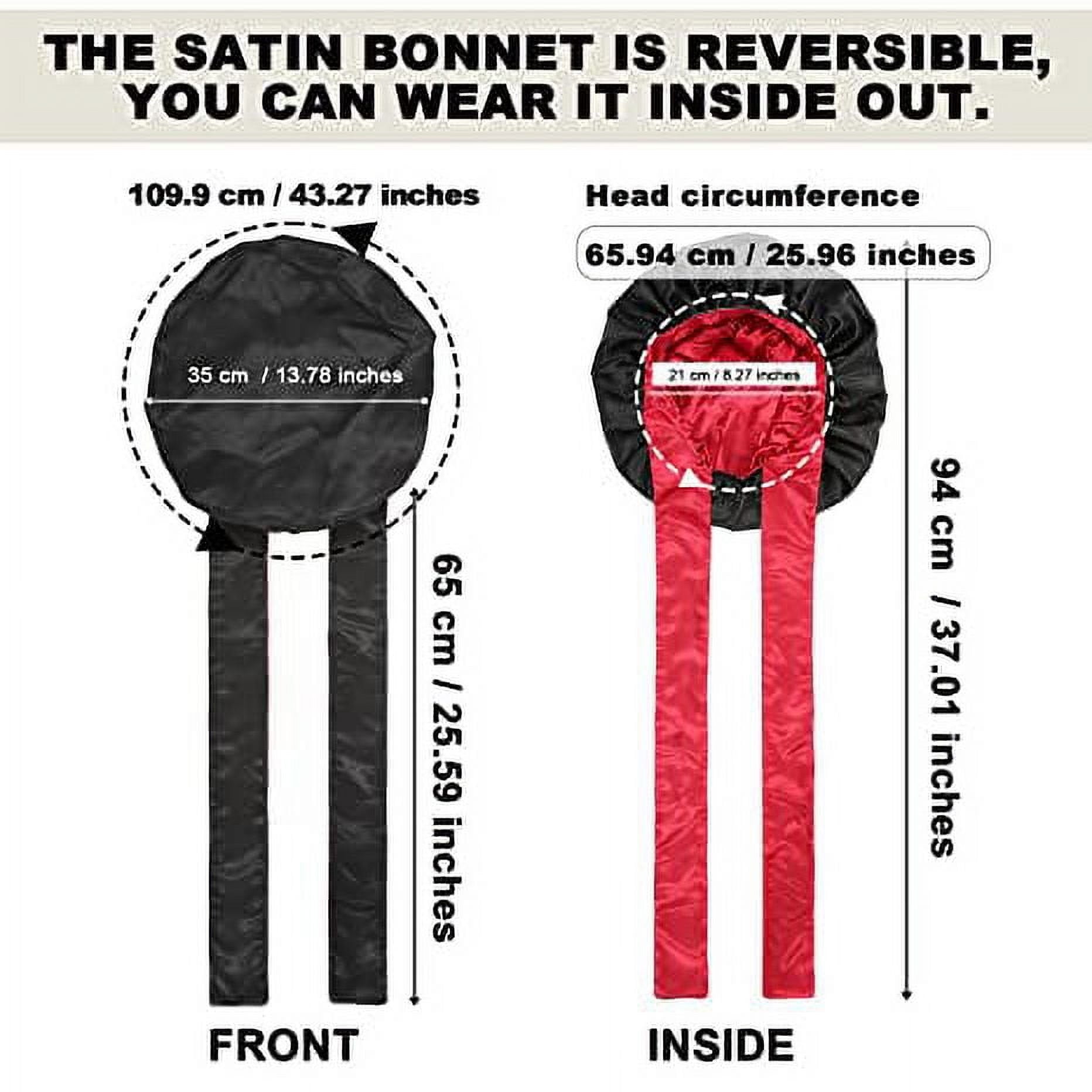 Women Satin Bet Silk Hair Reversible Bets Hair Wrap for Sleeping Cap with Tie Band - Image 2