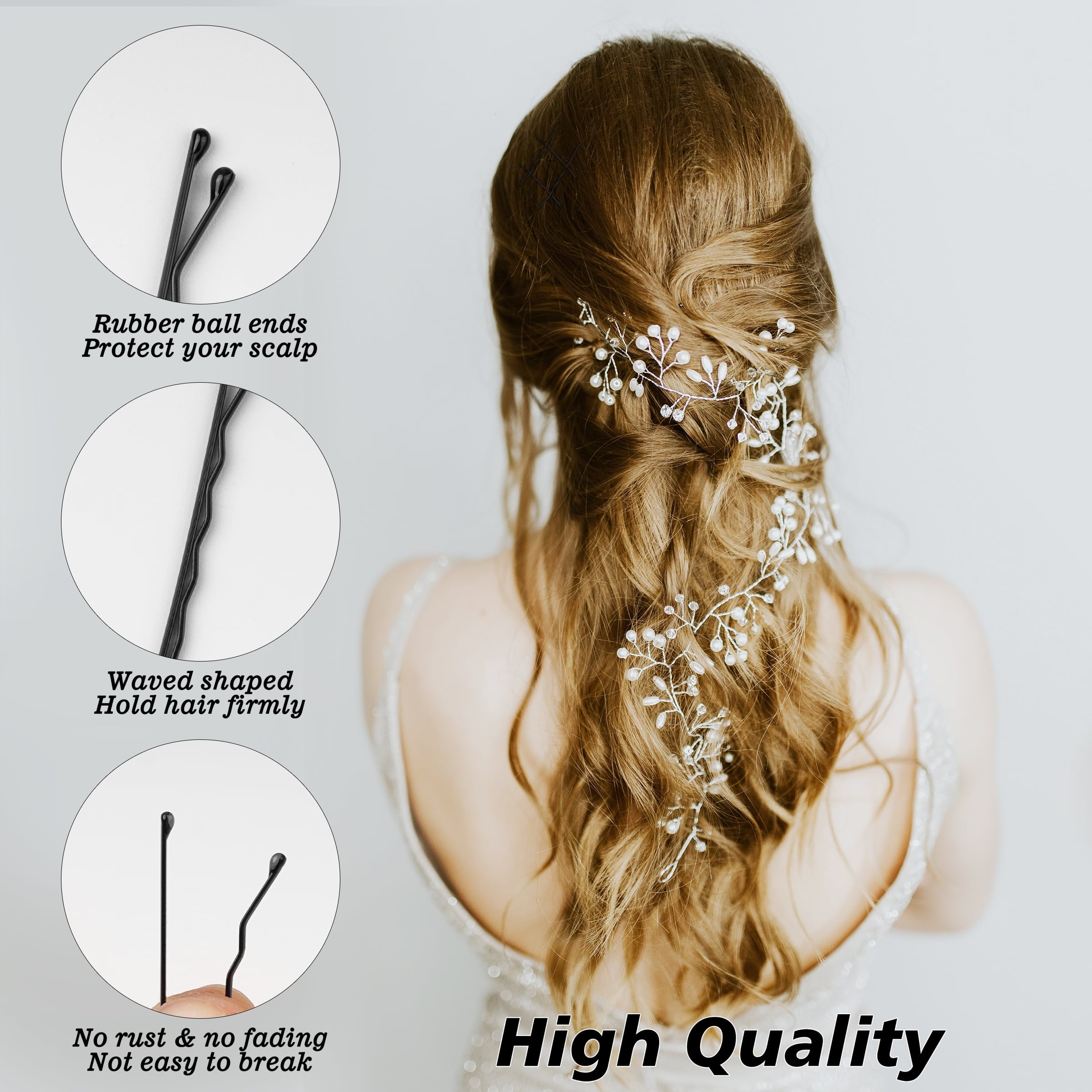 Black, 500 Pcs Black , 2 Inch Premium Pin, Secure Hold with store box, Hair for Women and Girls - Image 3
