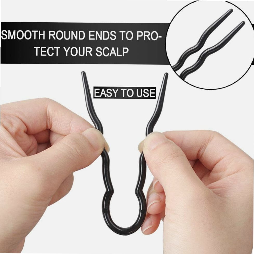 40 Pieces U Shaped Hair Pins, Plastic Large Hair Pins for Buns, Secure Hold Bobby Pins Hair Grips, Fast Spiral Hair Braid Twist Styling Hair - Image 4