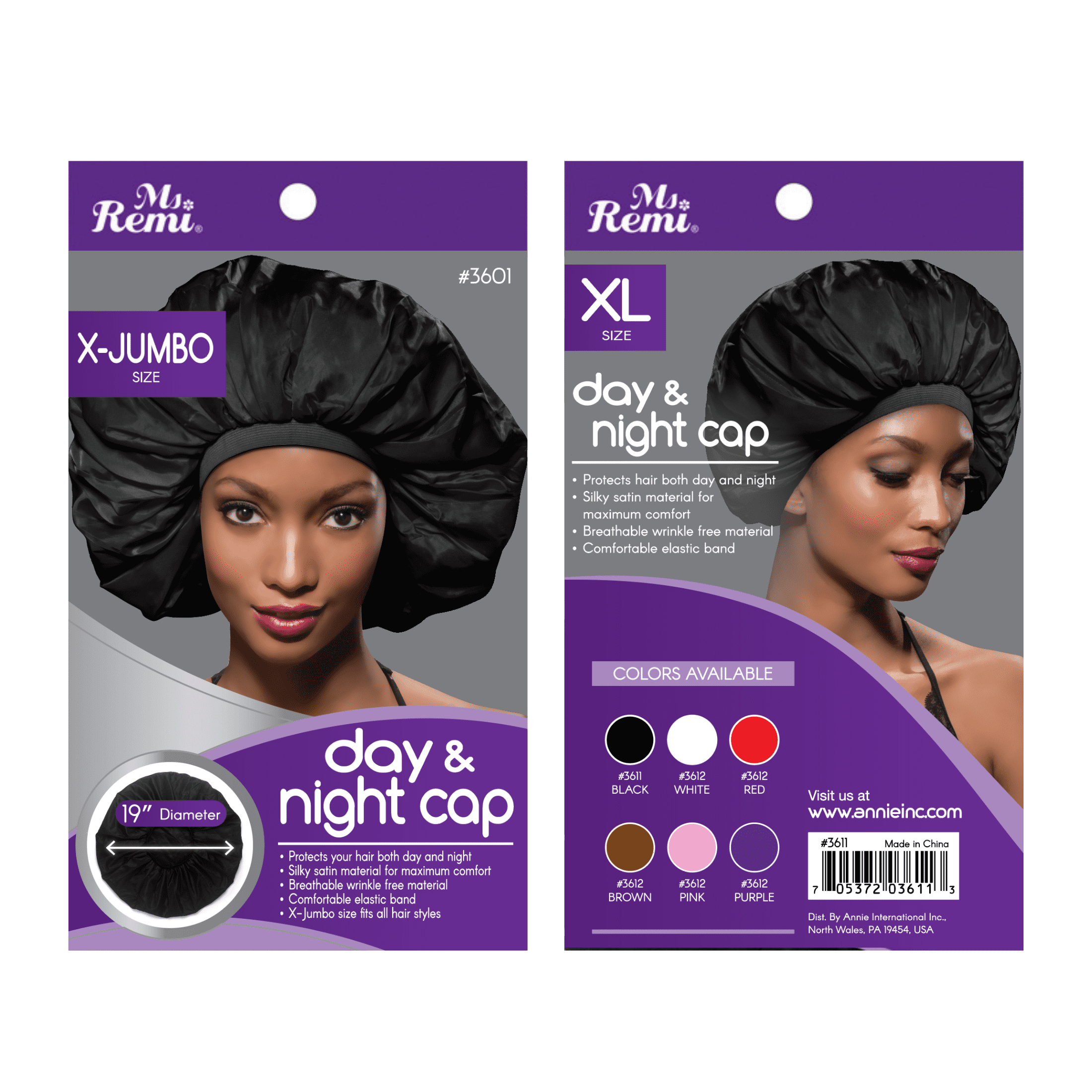 (3 pack) Ms. Remi X-Large Black Satin Hair Bonnet for Day and Night Protection - Image 5