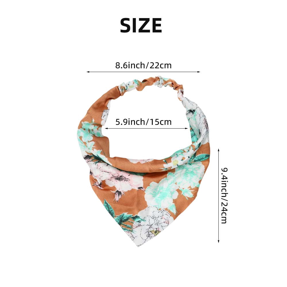 5 Pack Floral Hair Scarf Boho Head Kerchief Elastic Head Bandana Chiffon Triangle Headbands Hair Accessories for Women - Image 4