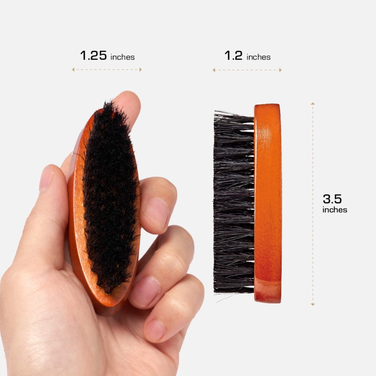RED with 100% Natural Boar Bristles for Men, Premium Wooden Brush, Beards Mustaches Grooming Shaving Comb, Tame and S... - Image 4