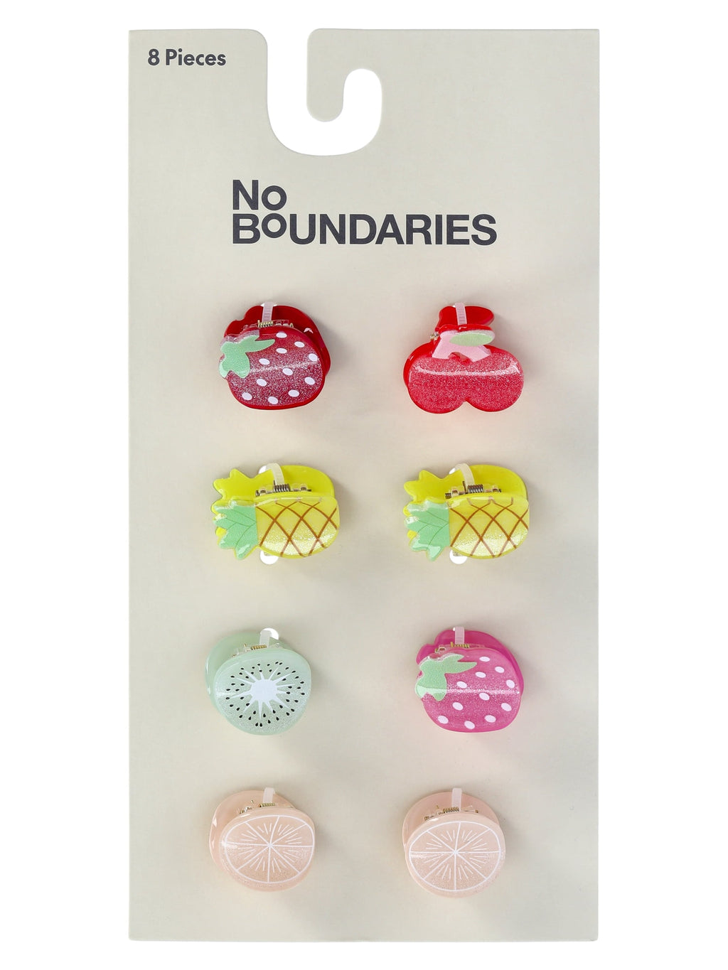 No Boundaries 8-Piece Women's Fruit Mini Hair Claw Clips Set - Image 2