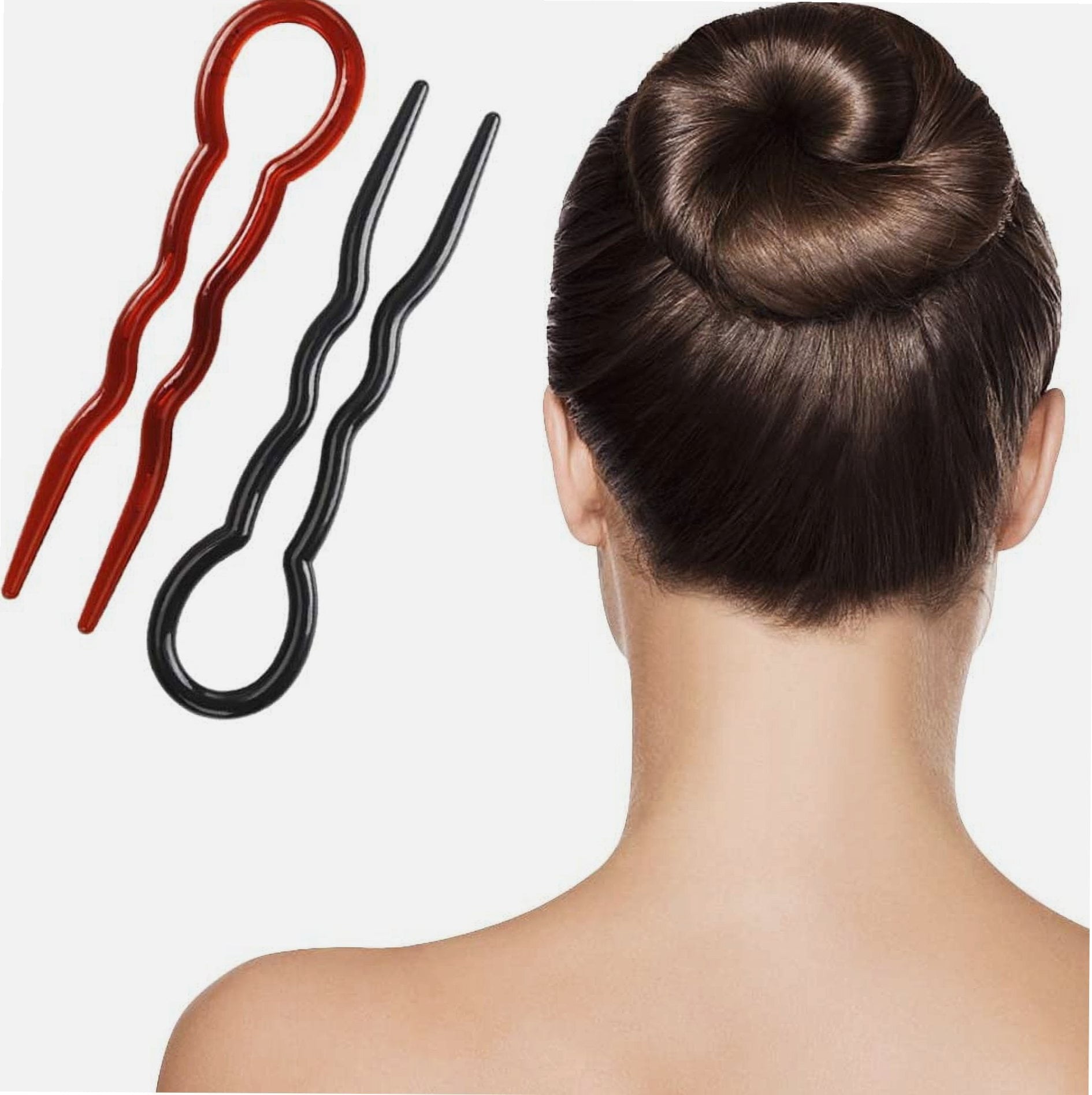 40 Pieces U Shaped Hair Pins, Plastic Large Hair Pins for Buns, Secure Hold Bobby Pins Hair Grips, Fast Spiral Hair Braid Twist Styling Hair - Image 2