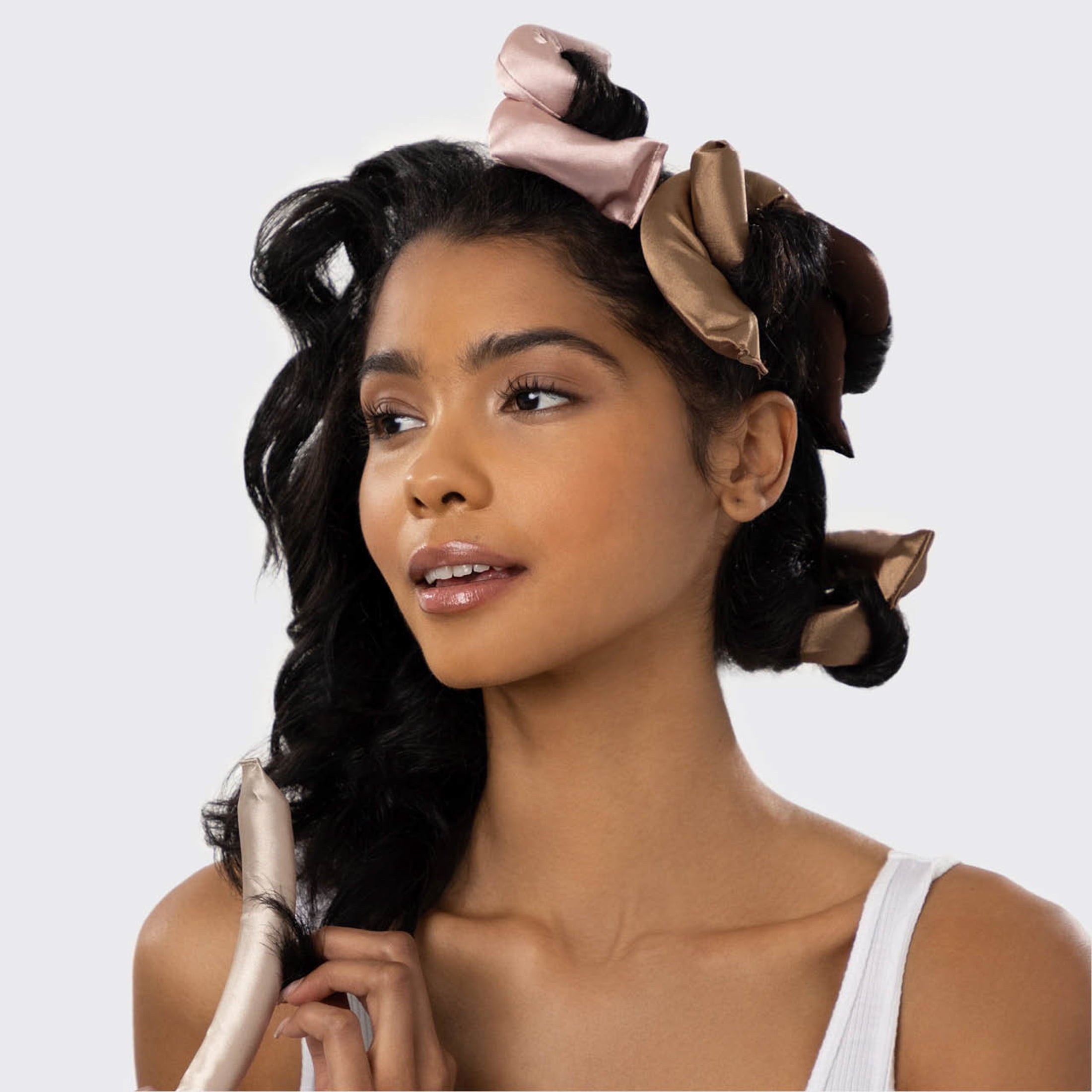 Heatless Hair Curler, Satin Covered Curling Rod, Rosewood 6pcs - Image 3