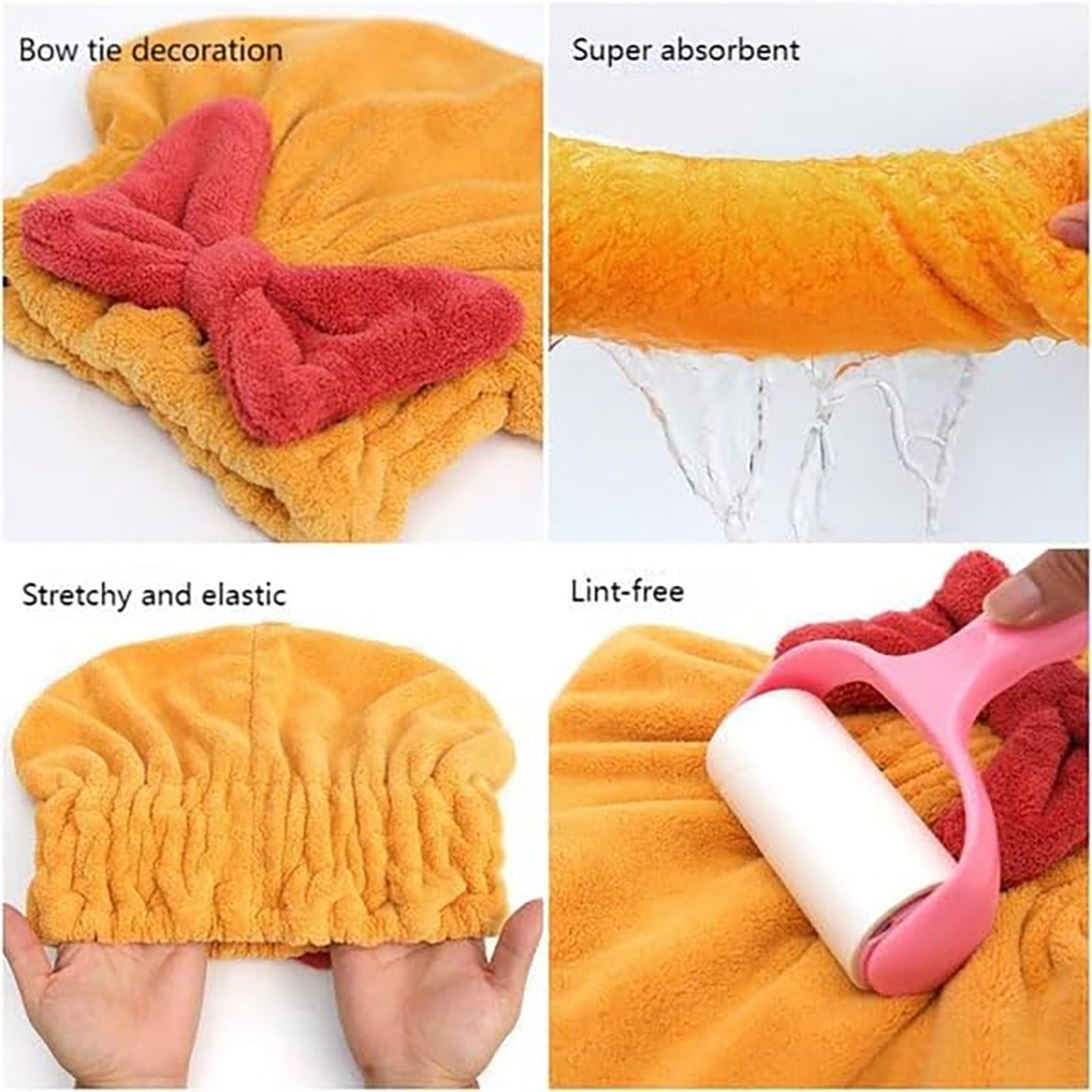 CSSJKYJ Super Absorbent Quick Drying Hair Towel Wrap,Soft Skin-Friendly Microfiber Material,Bow Knot Design Adds Elegance,Suitable for Hair - Image 5