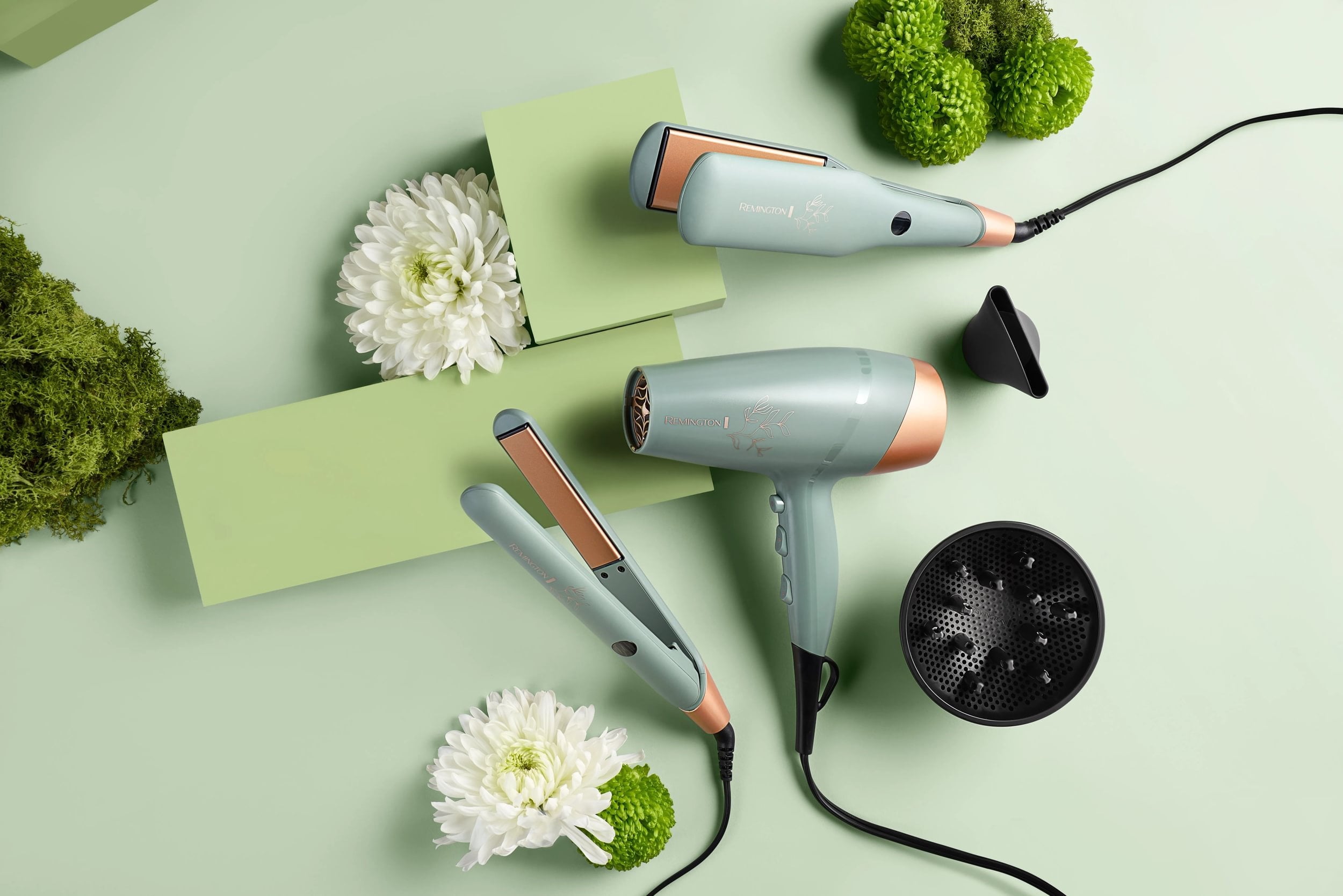 Remington Botanicals™ 1" Flat Iron, Ceramic, Micro-Conditioners, BotaniCare Setting, Green - Image 5