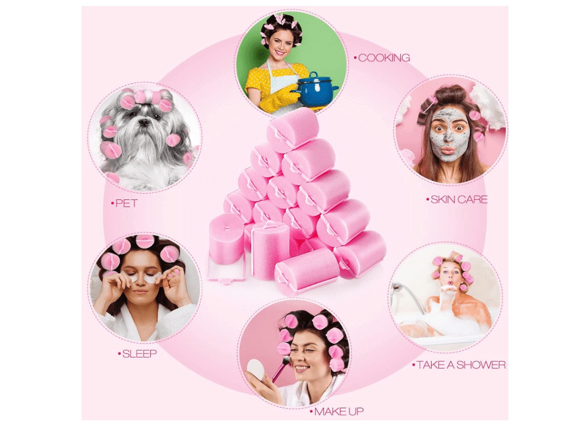 Topboutique 24Pcs Jumbo Foam Sponge Hair Rollers, Hair Curlers Bouncy Curls Style Tools Accessories With Stainless Steel Rat Tail Comb ,2Inc - Image 3