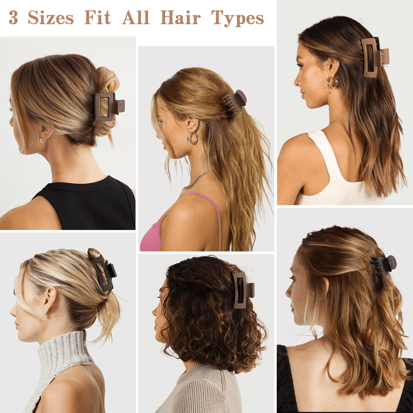 12 Pcs Hair Clips for Women 3 Styles Small Medium Large Claw Clips for Thin Thick Hair, Strong Hold Non-Slip Hair Acc... - Image 2