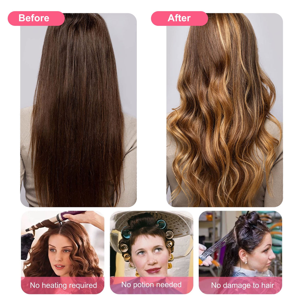 EEEkit Hair Rod, No Hot Hair Roller, Foam Curl Ribbon with Hair Claw Clip and Scrunchies - Image 2
