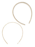 Women's Woven and Goldtone Headband, 2-Pack