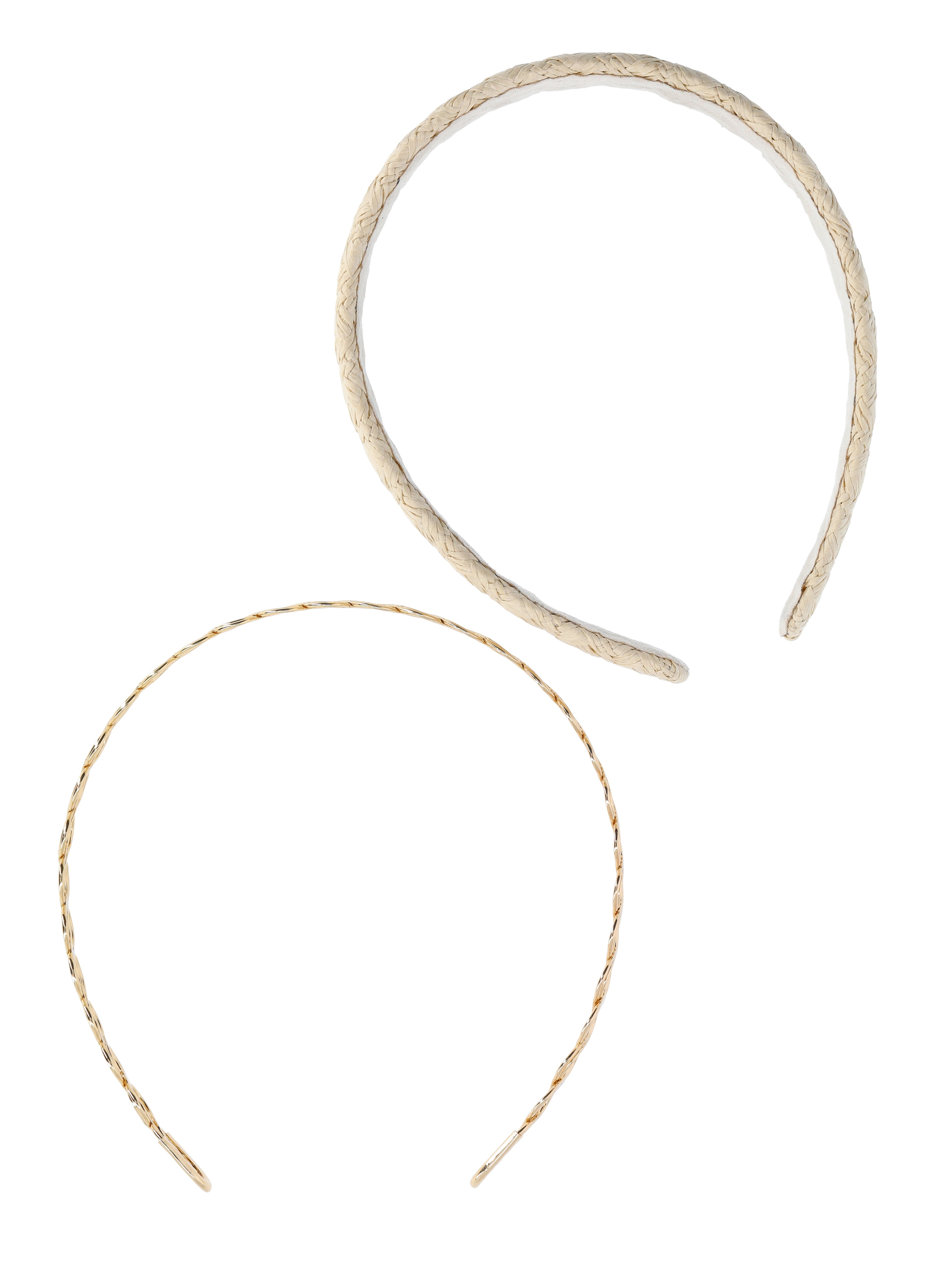 Women's Woven and Goldtone Headband, 2-Pack