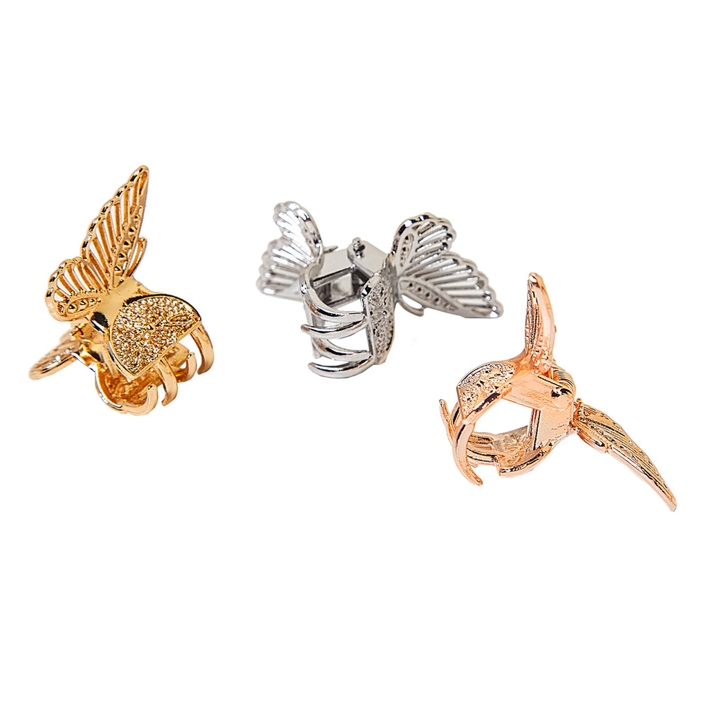 Enchante Accessories Mini Metal Butterfly Claw Clips, 6 Pieces - Image 5