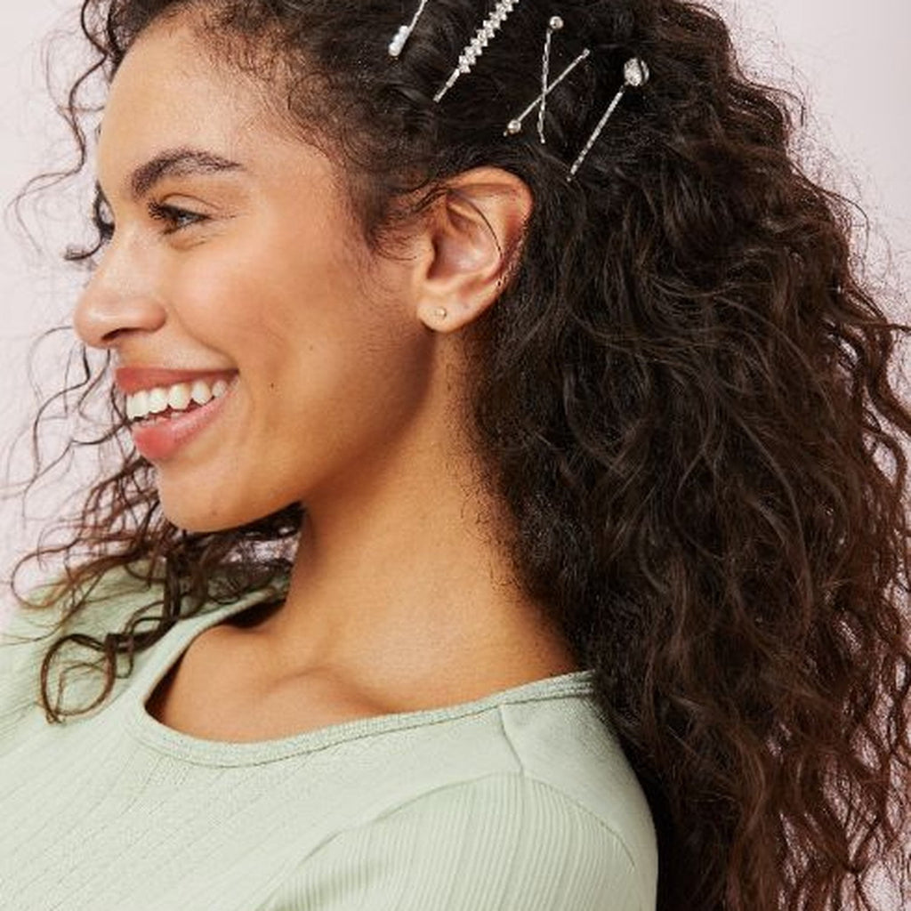 Scunci Pearl and Crystal Embellishment Bobby Pins, Silver, 20 Count - Image 4