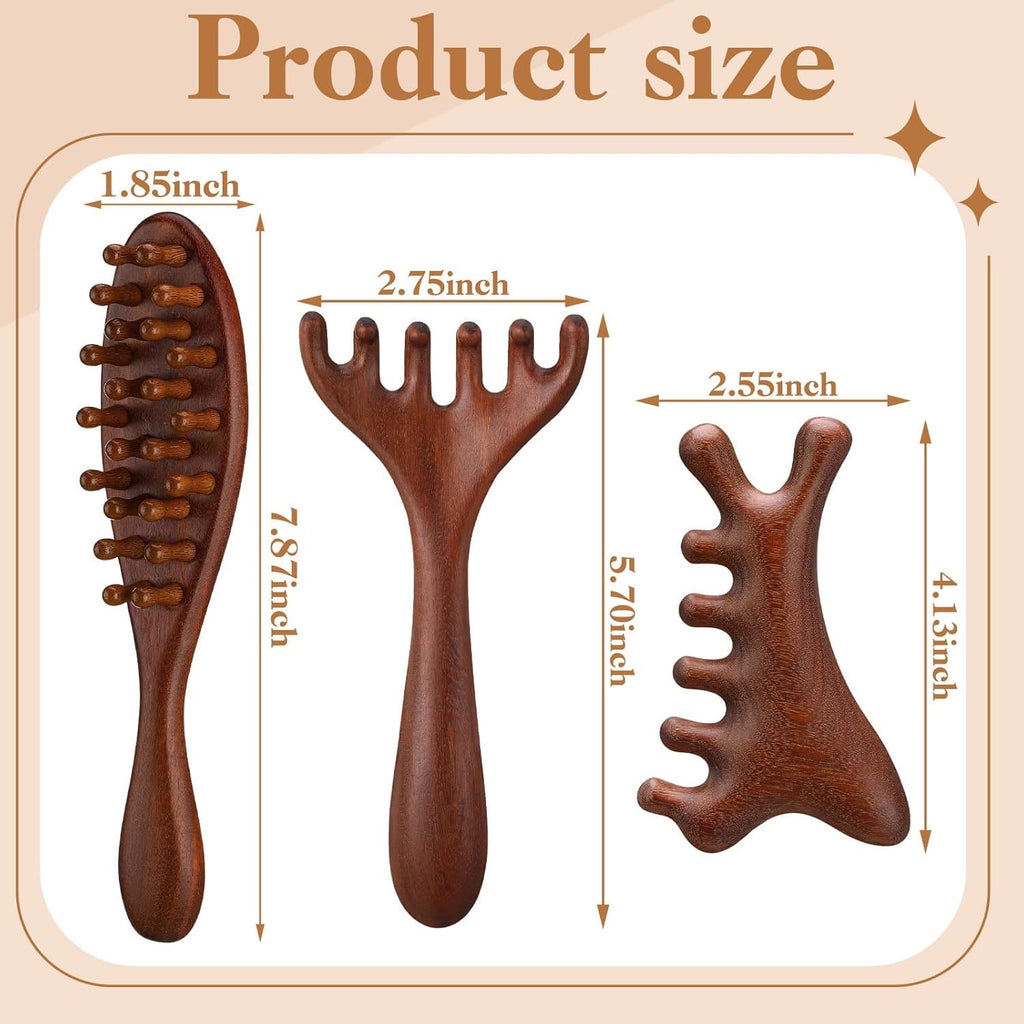 3 Pack Wooden Scalp Massager Tool Loc Combs,Long Handle Head Massage Scalp Loc Brush for Dreads,Multifunctional Hair ... - Image 6
