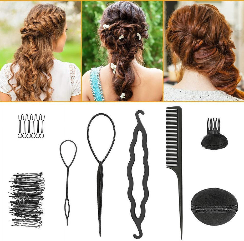 83 Pcs Hair Braiding Tool, Hair Styling Tool Kit Updo Ponytail Maker Accessories Topsy Hair Braid Kit - Image 4