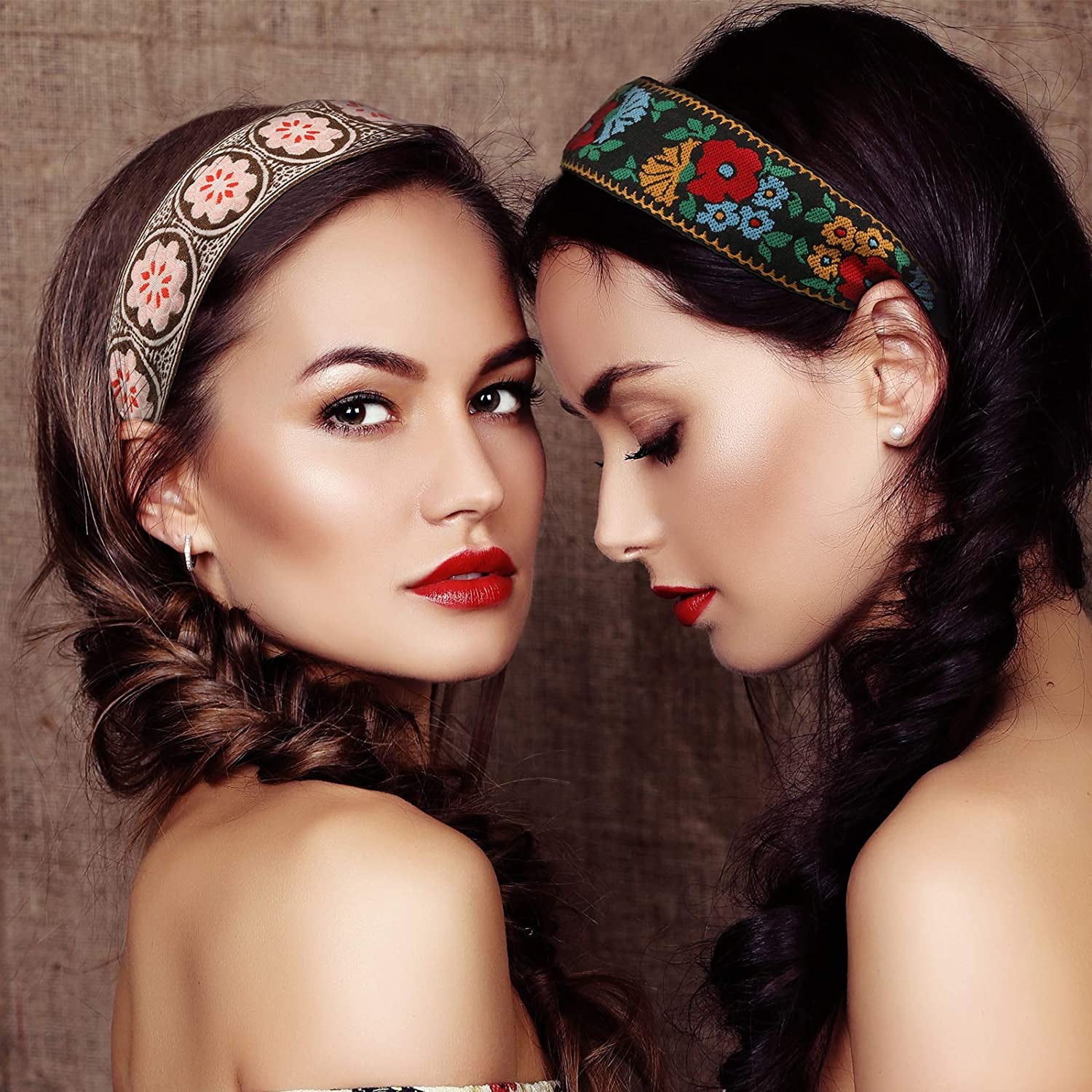 4 Headband for Women Embroidery Wide Hair Band Bohemia Floral Knotted Wide Headbands Vintage Ethnic Style Girls Acces... - Image 6