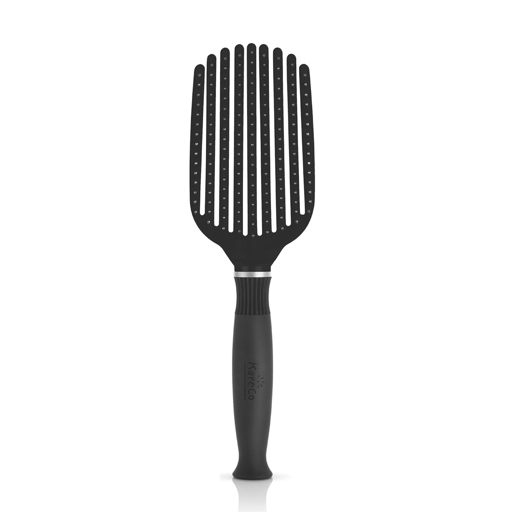 Hair Brush Salon Professional Flexible Paddle, Black, Synthetic Bristles - Image 4