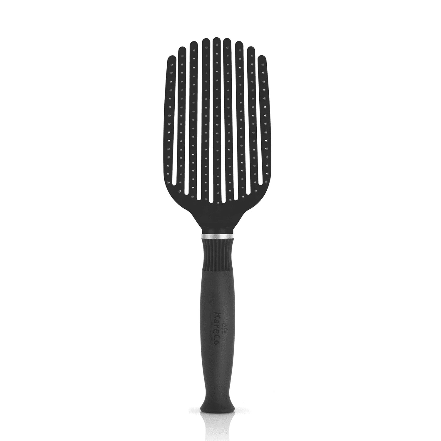 Hair Brush Salon Professional Flexible Paddle, Black, Synthetic Bristles - Image 4