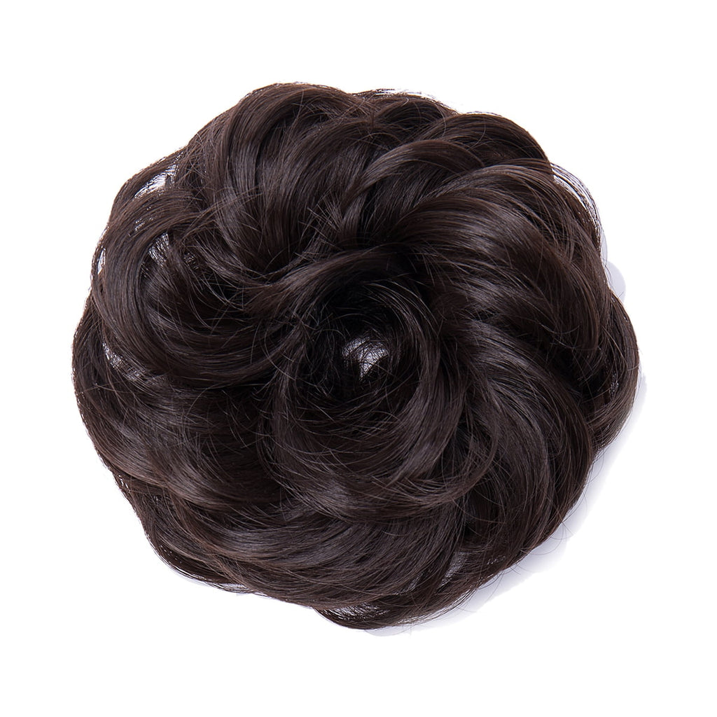 Scrunchies Hair Piece Hair Extensions Synthetic Hair Donut Updo Fake Ponytail Extensions For Women Red/Purple/Blue/Pi... - Image 2