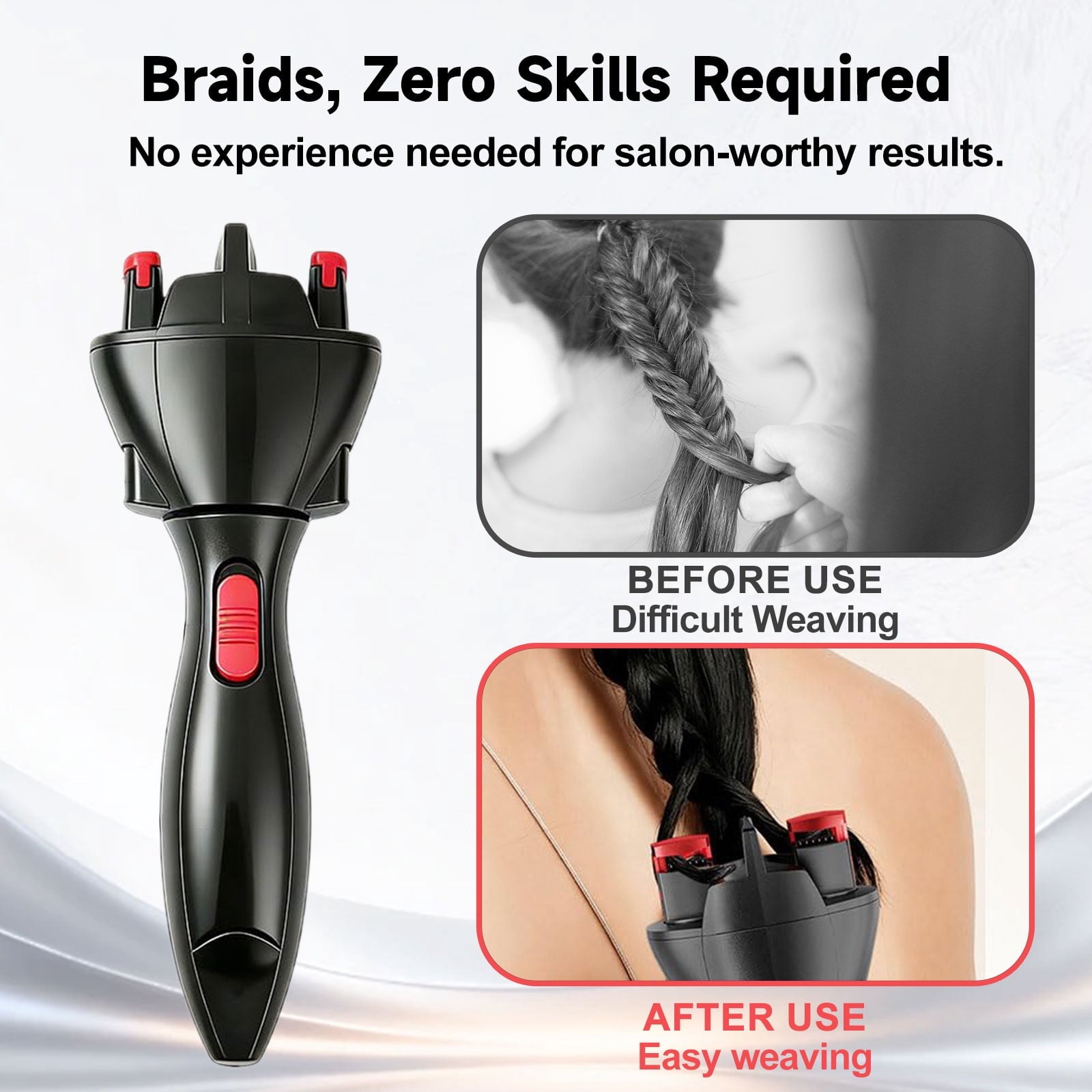 Automatic Hair Braider, Electric Quick Hair Twister, DIY Smart Hair Styling Tool, Battery Powered for Easy Hairstyling - Image 4