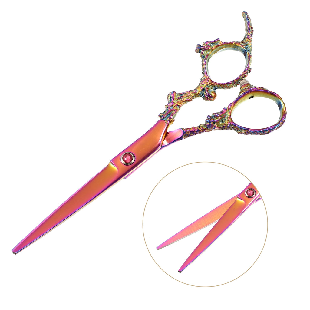 Scissors Cutting Scissors Stainless Steel Razor Trimming Scissors 6.5" Long Pink - Image 4