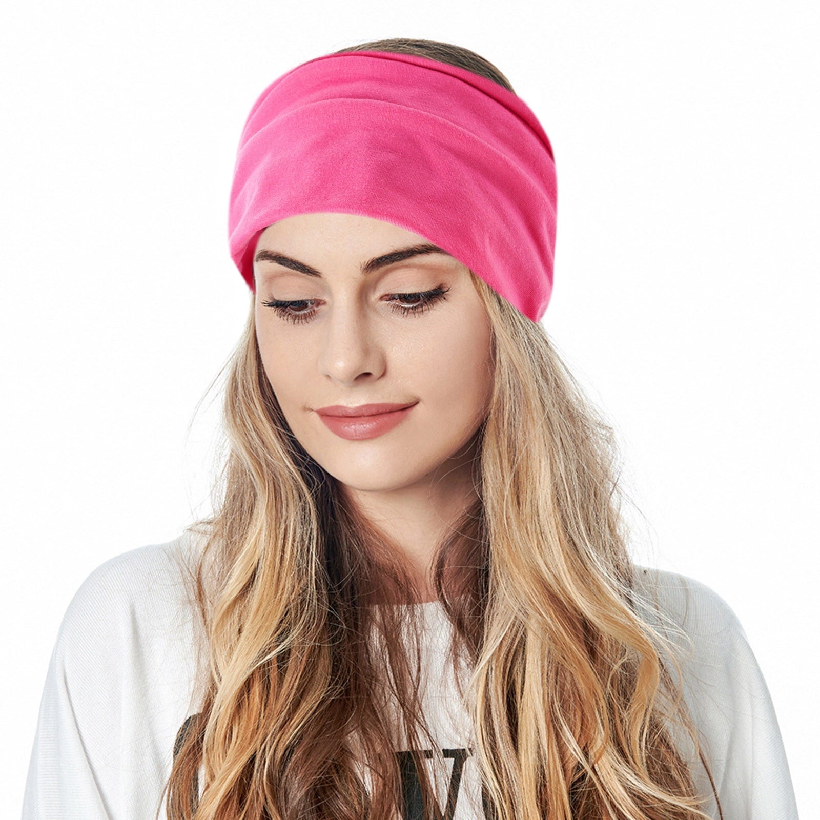 For Women，Soft Simple Headband For Girls And Teens Boho Bandeau Headband Knot Hair Scarf Boho Cotton Non-Slip For Wom... - Image 3