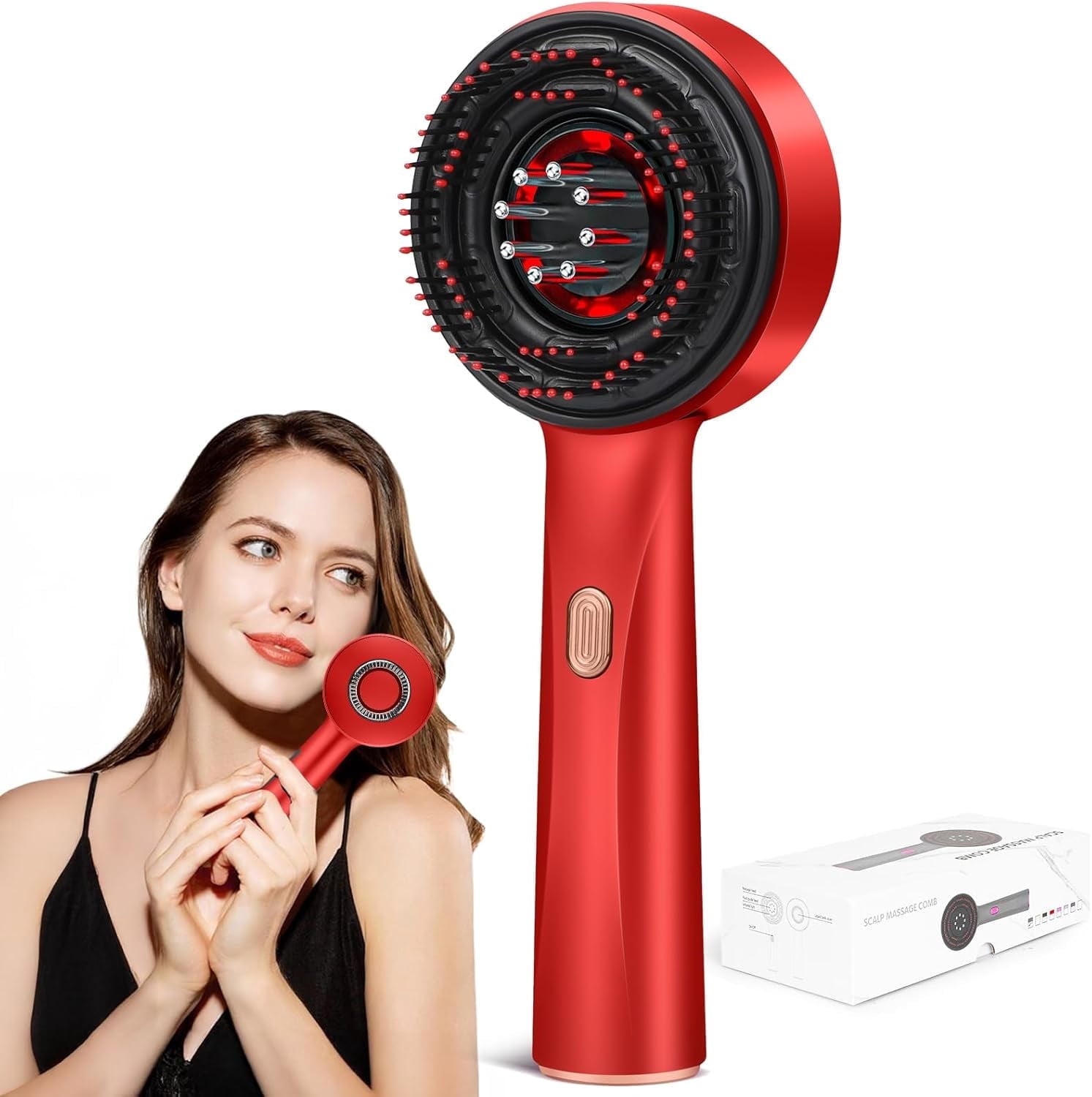 3 in 1 Hair Oil Applicator, Electric Head Massager Scalp, Hair Brushes for Hair Scalp Massager with Adjustable Speed,...