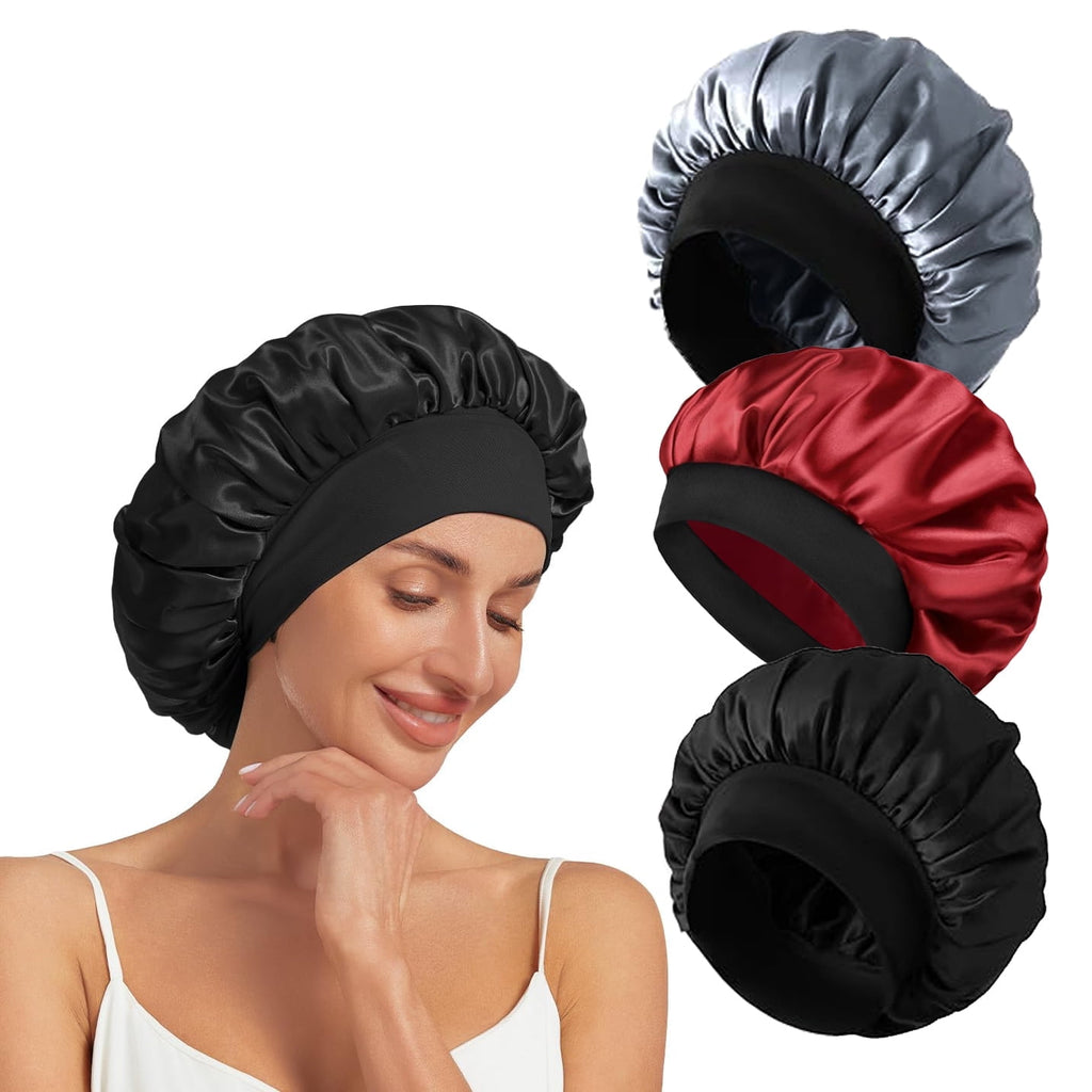 3 PCS Satin Bets for Black Women,Hair Bet for Sleeping, Satin Hair Cap for Curly Hair,Bet for Men,Bets Pack A