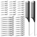 3-Size Metal Hair Clips Set of 70, MORGLES No Crease Alligator Clips for Women, Includes 2 Tail Combs, for Long Hair Styling, Sectioning, Bo
