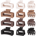 12 Pcs Hair Clips for Women 3 Styles Small Medium Large Claw Clips for Thin Thick Hair, Strong Hold Non-Slip Hair Acc...