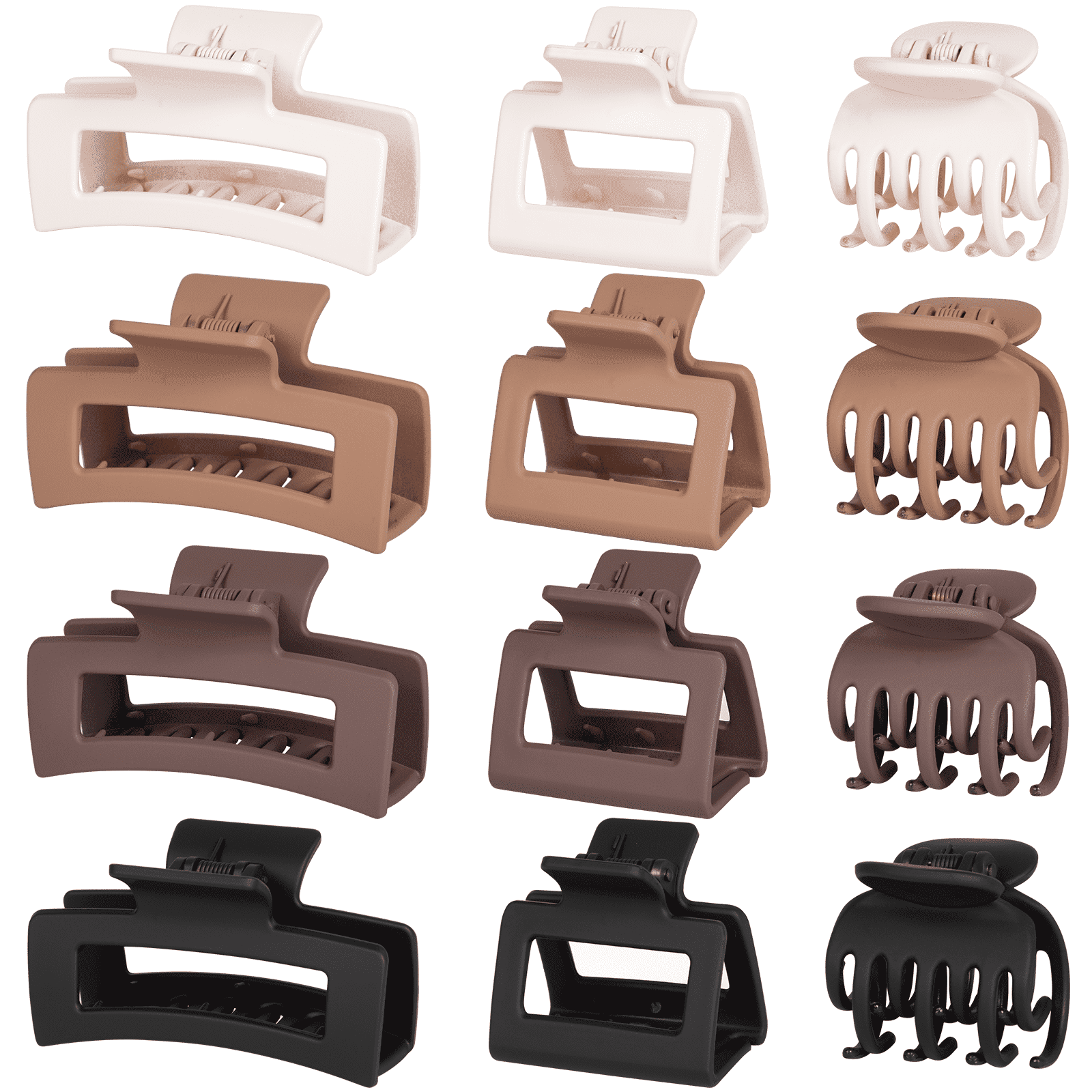 12 Pcs Hair Clips for Women 3 Styles Small Medium Large Claw Clips for Thin Thick Hair, Strong Hold Non-Slip Hair Acc...